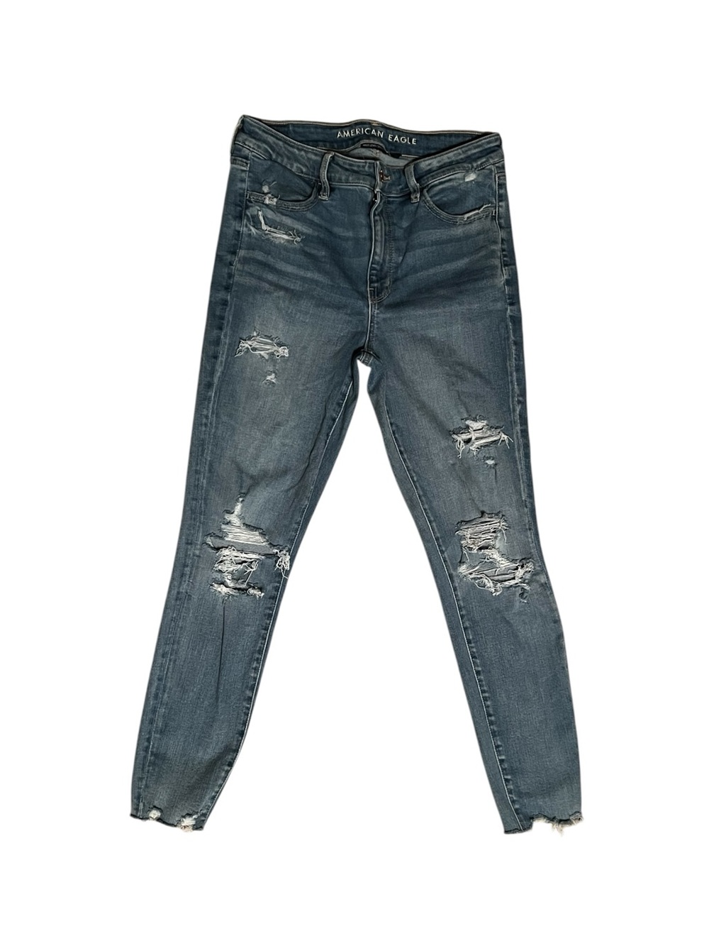 American Eagle Outfitters Women's Distressed Jeggings— Dark Blue